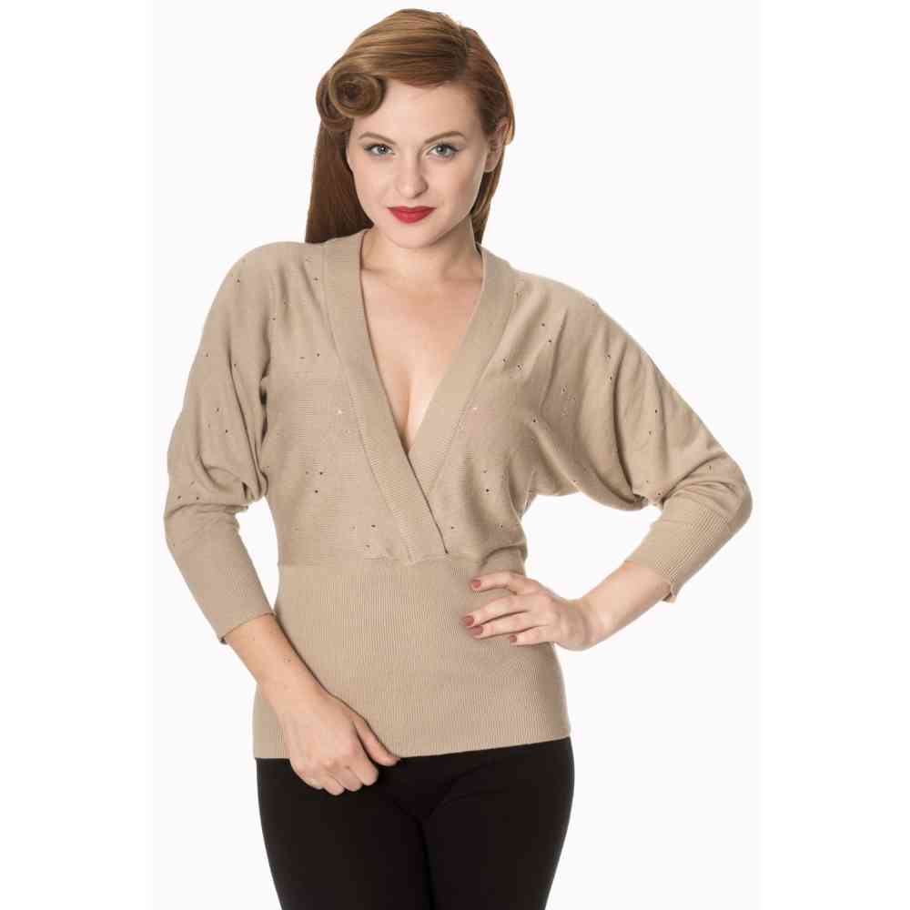 Dancing Days - LUCK HAS IT WRAP FRONT Long cardigan - Beige